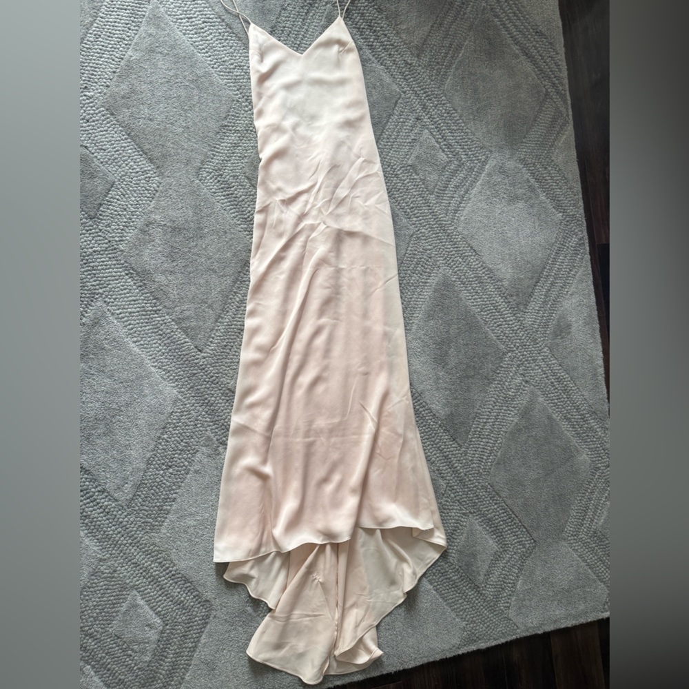 Lovers + Friends. Soft pink long maxi dress Low back covered buttons